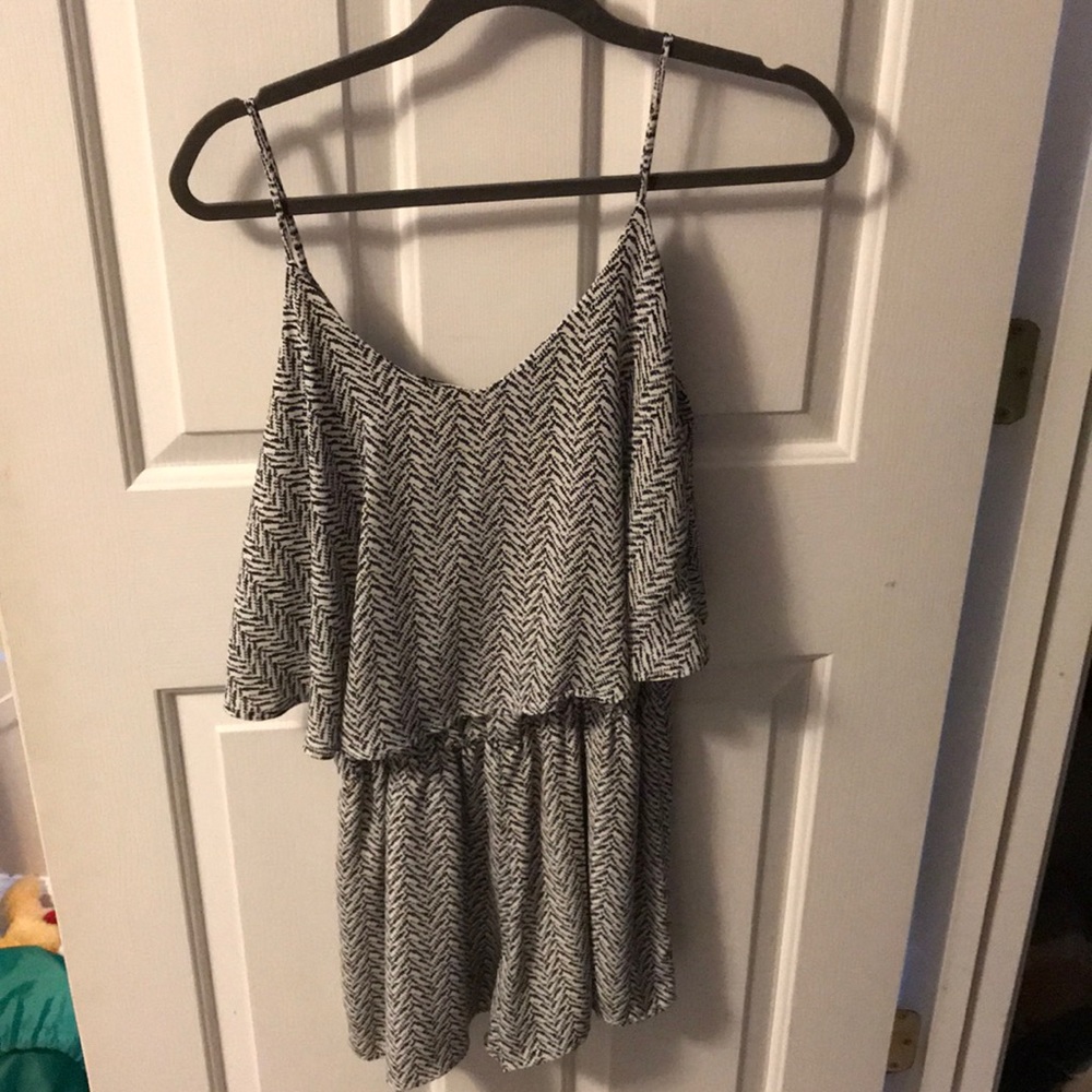 Black and White Flowy Romper